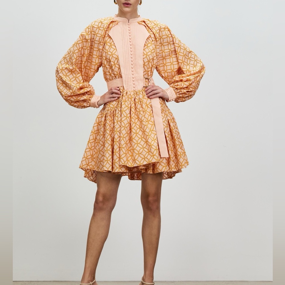 Elegant Orange Patterned Dress